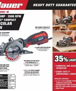 BAUER 5.8 Amp 4-1/2 in. Compact Circular Saw -Electrical Tools Shop 56164 W2SS