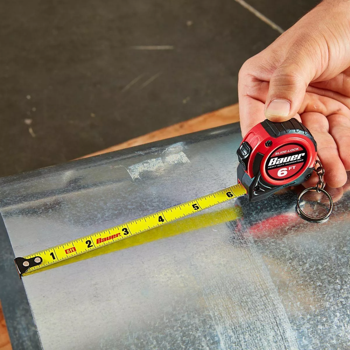 BAUER 6 Ft. Keychain Tape Measure 4 BAUER 6 Ft. Keychain Tape Measure - Image 4