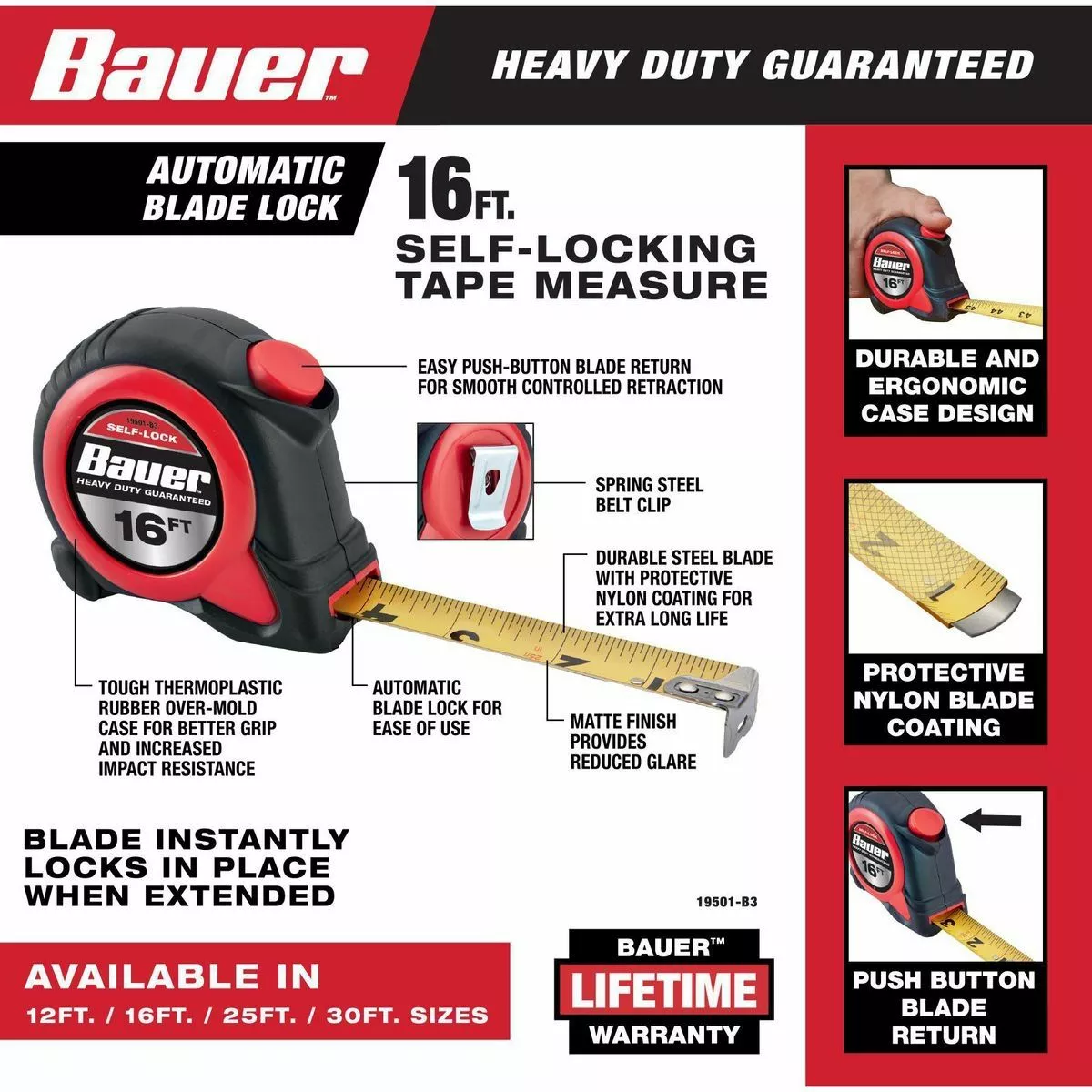 BAUER 16 ft. Self-Locking Tape Measure 4 BAUER 16 ft. Self-Locking Tape Measure - Image 4