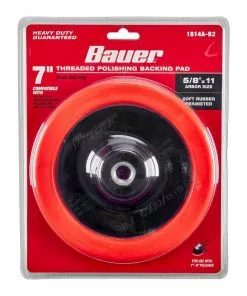 BAUER 7 in. Threaded Polishing Hook and Loop Backing Pad 9 BAUER 7 in. Threaded Polishing Hook and Loop Backing Pad -Electrical Tools Shop 56389 W5