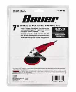 BAUER 7 in. Threaded Polishing Hook and Loop Backing Pad 10 BAUER 7 in. Threaded Polishing Hook and Loop Backing Pad -Electrical Tools Shop 56389 W6