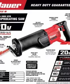BAUER 20V Cordless Reciprocating Saw - Tool Only -Electrical Tools Shop 56396 W2SS
