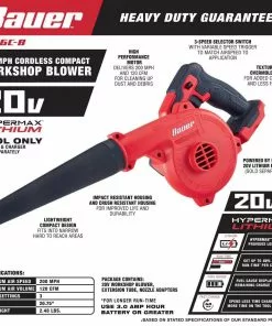 BAUER 20V Cordless 200 MPH Compact Workshop Blower - Tool Only -Electrical Tools Shop 56416 W7