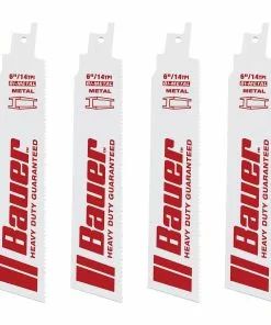 BAUER 6 in. 14 TPI Bi-Metal Reciprocating Saw Blades, 4 Pk.
