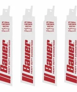 BAUER 6 in. 24 TPI Bi-Metal Reciprocating Saw Blades, 4 Pk.