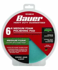 BAUER 6 in. Medium Foam Polishing Pad - Green 14 BAUER 6 in. Medium Foam Polishing Pad - Green -Electrical Tools Shop 56547 W5