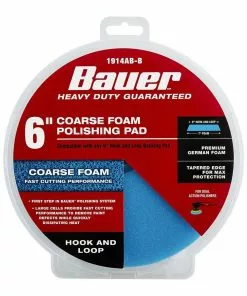 BAUER 6 in. Coarse Foam Polishing Pad - Blue -Electrical Tools Shop 56549 W5