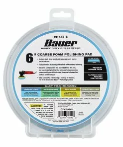 BAUER 6 in. Coarse Foam Polishing Pad - Blue -Electrical Tools Shop 56549 W6