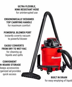 BAUER 14 Gallon Wet/Dry Vacuum -Electrical Tools Shop 56579 W2