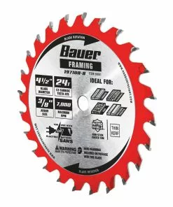 BAUER 4-1/2 in. , 24T Framing Circular Saw Blade -Electrical Tools Shop 56661 W4