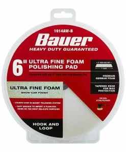 BAUER 6 in. Ultra-Fine Foam Polishing Pad - White 10 BAUER 6 in. Ultra-Fine Foam Polishing Pad - White -Electrical Tools Shop 56664 W5