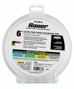 BAUER 6 in. Ultra-Fine Foam Polishing Pad - White 11 BAUER 6 in. Ultra-Fine Foam Polishing Pad - White -Electrical Tools Shop 56664 W6