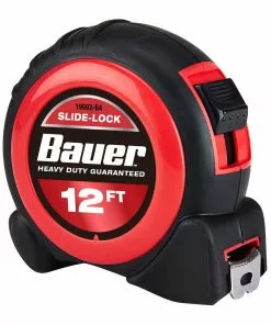 BAUER 12 ft. Slide-Lock Tape Measure -Electrical Tools Shop 56674 W4