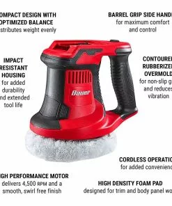 BAUER 20V Cordless 6 in. Compact Orbital Polisher/Buffer – Tool Only 19 BAUER 20V Cordless 6 in. Compact Orbital Polisher/Buffer – Tool Only -Electrical Tools Shop 56721 W2