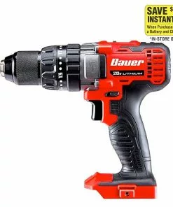 BAUER 20V Cordless 1/2 in. Variable Speed Hammer Drill/Driver - Tool Only -Electrical Tools Shop 56723 W21