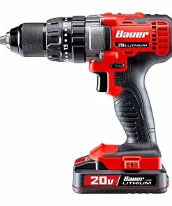 BAUER 20V Cordless 1/2 in. Variable Speed Hammer Drill/Driver - Tool Only -Electrical Tools Shop 56723 W4