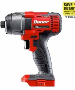 BAUER 20V Cordless 1/4 in. Hex Compact Impact Driver - Tool Only 12 BAUER 20V Cordless 1/4 in. Hex Compact Impact Driver - Tool Only -Electrical Tools Shop 56724 W21