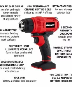 BAUER 20V Cordless Heat Gun - Tool Only -Electrical Tools Shop 56791 W2