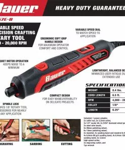 BAUER Variable Speed Precision Crafting Rotary Tool -Electrical Tools Shop 57001 W2SS