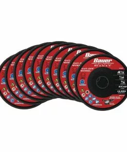 BAUER 4-1/2 in. x 1/16 in. x 7/8 in. Type 27/42 Metal Cut-off Wheel, 10 Pk.
