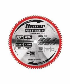 BAUER 10 in., 80T Fine Finishing Circular Saw Blade