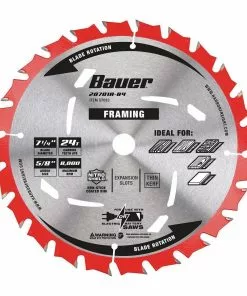 BAUER 7-1/4 in., 24T Framing Circular Saw Blade, 3 Pk.