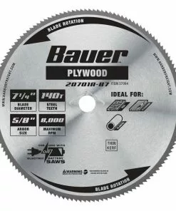 BAUER 7-1/4 in., 140T Plywood Circular Saw Blade