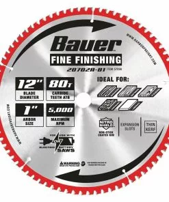 BAUER 12 in. 80T Fine Finishing Circular Saw Blade