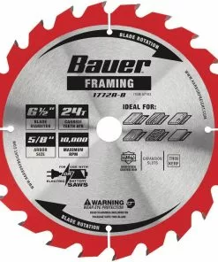 BAUER 6-1/2 in., 24T Framing Circular Saw Blade