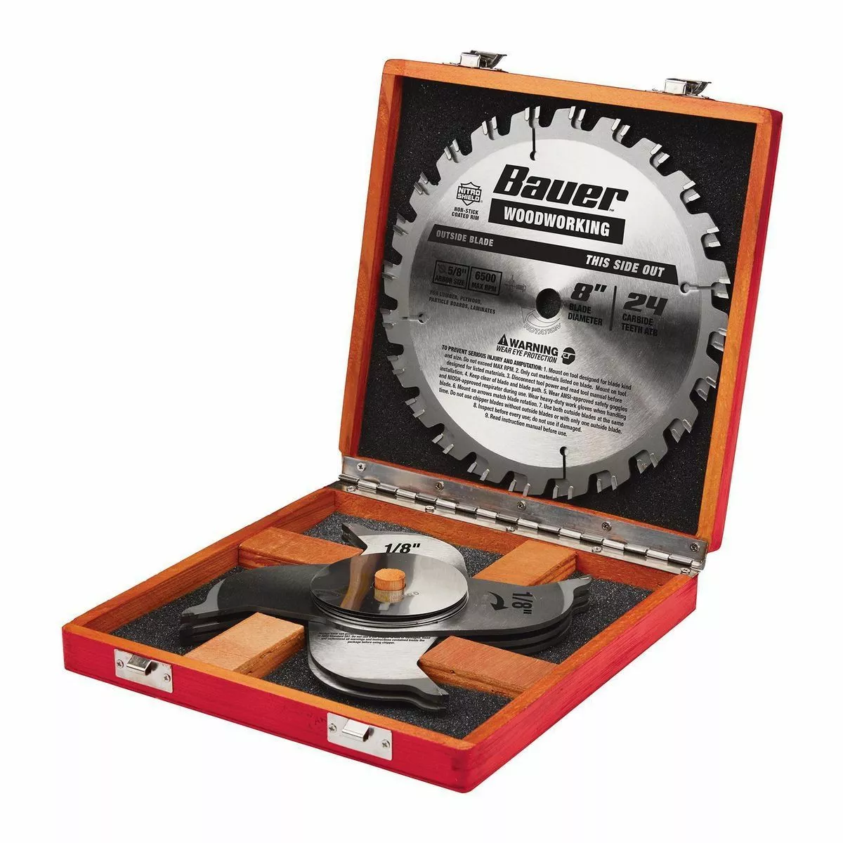 BAUER 8 in., 24T Dado Circular Saw Blade Set 4 BAUER 8 in., 24T Dado Circular Saw Blade Set - Image 4