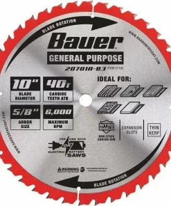 BAUER 10 in. 40T General Purpose Circular Saw Blade