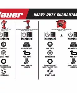 BAUER 20V Cordless High Volume Inflator/Deflator - Tool Only 19 BAUER 20V Cordless High Volume Inflator/Deflator - Tool Only -Electrical Tools Shop 57166 W2SS