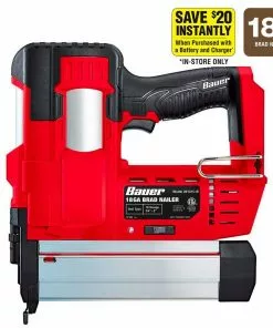 BAUER 20V Cordless 18 Gauge Brad Nailer - Tool Only 13 BAUER 20V Cordless 18 Gauge Brad Nailer - Tool Only -Electrical Tools Shop 57180 W21
