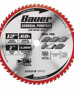 BAUER 12 in., 60T General Purpose Circular Saw Blade