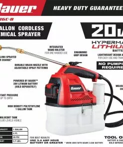 BAUER 20V Lithium-Ion Cordless 1 Gallon Chemical Sprayer - Tool Only -Electrical Tools Shop 57230 W2SS