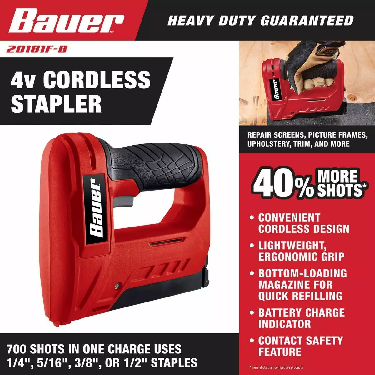 BAUER 4v Cordless Stapler 3 BAUER 4v Cordless Stapler - Image 3