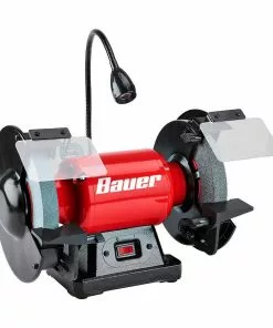 BAUER 8 in. Bench Grinder with LED Light -Electrical Tools Shop 57287 W4