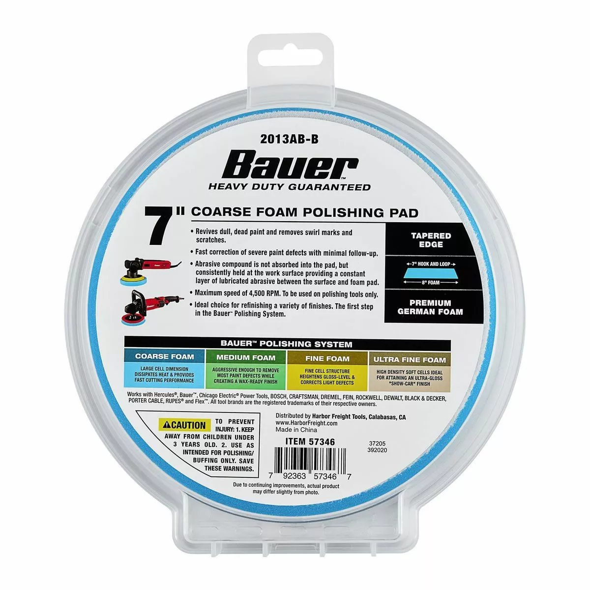 BAUER 7 in. Coarse Foam Polishing Pad - Blue 5 BAUER 7 in. Coarse Foam Polishing Pad - Blue - Image 5