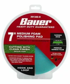 BAUER 7 in. Medium Foam Polishing Pad - Green -Electrical Tools Shop 57347 W5