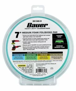 BAUER 7 in. Medium Foam Polishing Pad - Green -Electrical Tools Shop 57347 W6