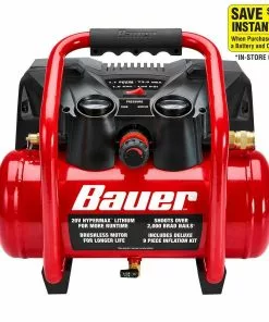 BAUER 1.6 Gallon 135 PSI 20V Brushless Cordless Air Compressor - Tool Only -Electrical Tools Shop 57394 W21