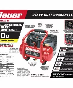 BAUER 1.6 Gallon 135 PSI 20V Brushless Cordless Air Compressor - Tool Only -Electrical Tools Shop 57394 W2SS