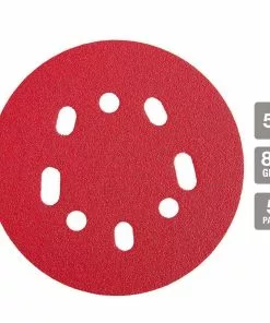 BAUER 5 in. 80 Grit Hook and Loop Universal Pattern Sanding Discs, 5 Pk. 4 BAUER 5 in. 80 Grit Hook and Loop Universal Pattern Sanding Discs, 5 Pk. -Electrical Tools Shop 57421 W3
