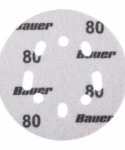 BAUER 5 in. 80 Grit Hook and Loop Universal Pattern Sanding Discs, 5 Pk. 5 BAUER 5 in. 80 Grit Hook and Loop Universal Pattern Sanding Discs, 5 Pk. -Electrical Tools Shop 57421 W4