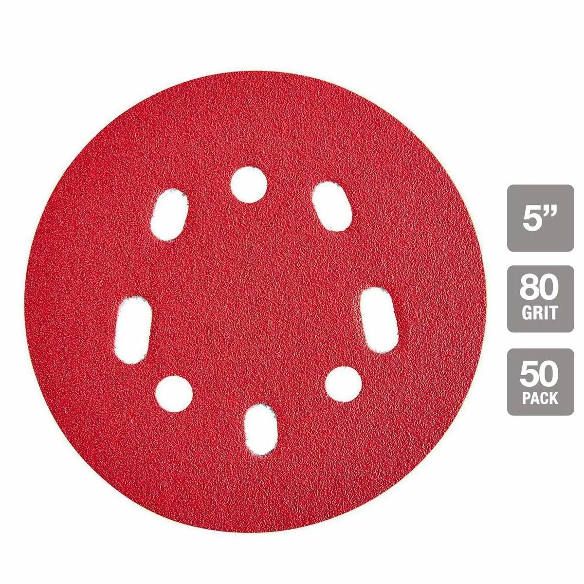 BAUER 5 in. 80 Grit Hook and Loop Universal Pattern Sanding Discs, 50 Pk. 2 BAUER 5 in. 80 Grit Hook and Loop Universal Pattern Sanding Discs, 50 Pk. - Image 2