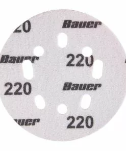 BAUER 5 in. 220 Grit Hook and Loop Universal Pattern Sanding Discs, 15 Pk. -Electrical Tools Shop 57424 W4