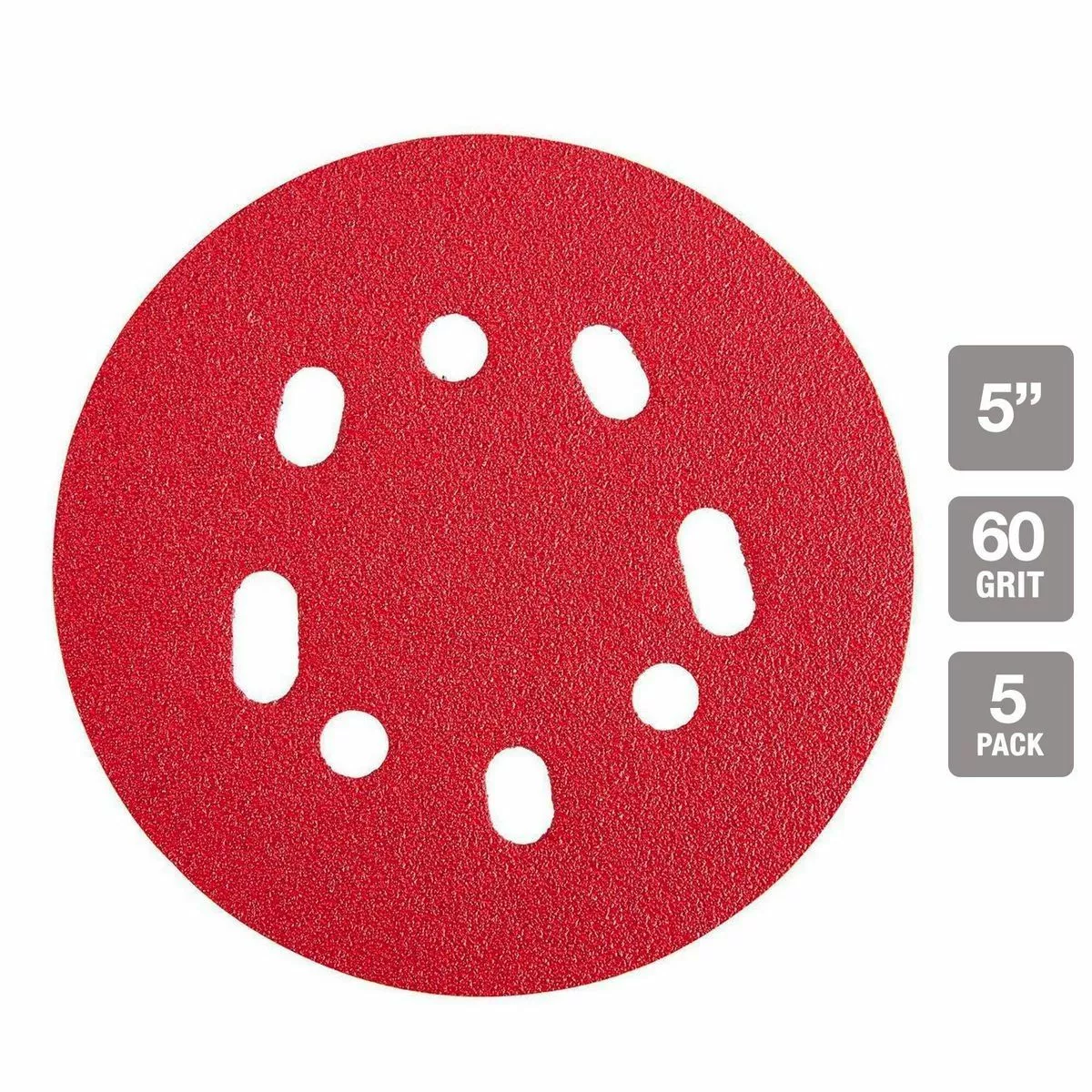 BAUER 5 in. 60 Grit Hook and Loop Universal Pattern Sanding Discs, 5 Pk. 2 BAUER 5 in. 60 Grit Hook and Loop Universal Pattern Sanding Discs, 5 Pk. - Image 2