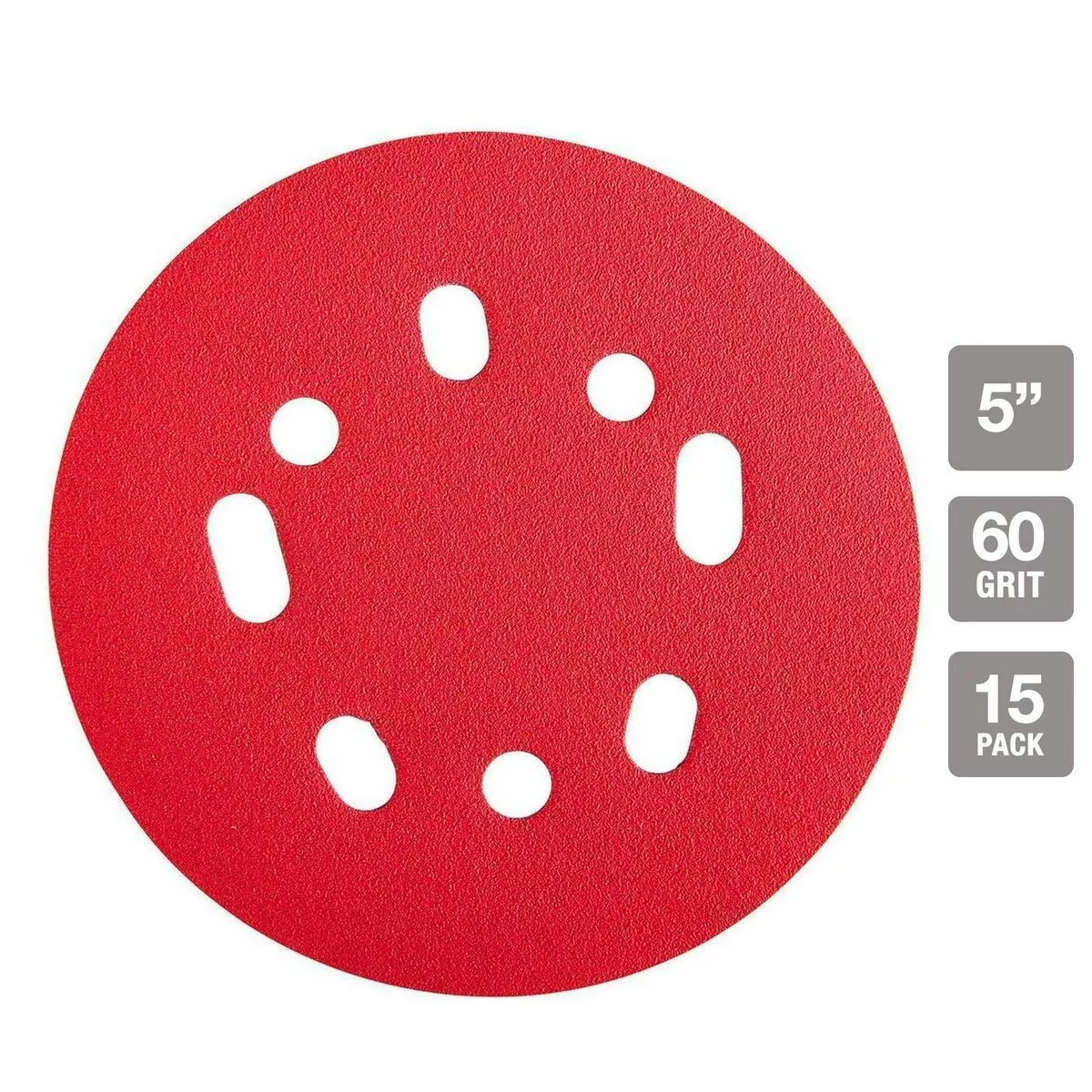 BAUER 5 in. 60 Grit Hook and Loop Universal Pattern Sanding Discs, 15 Pk. 2 BAUER 5 in. 60 Grit Hook and Loop Universal Pattern Sanding Discs, 15 Pk. - Image 2