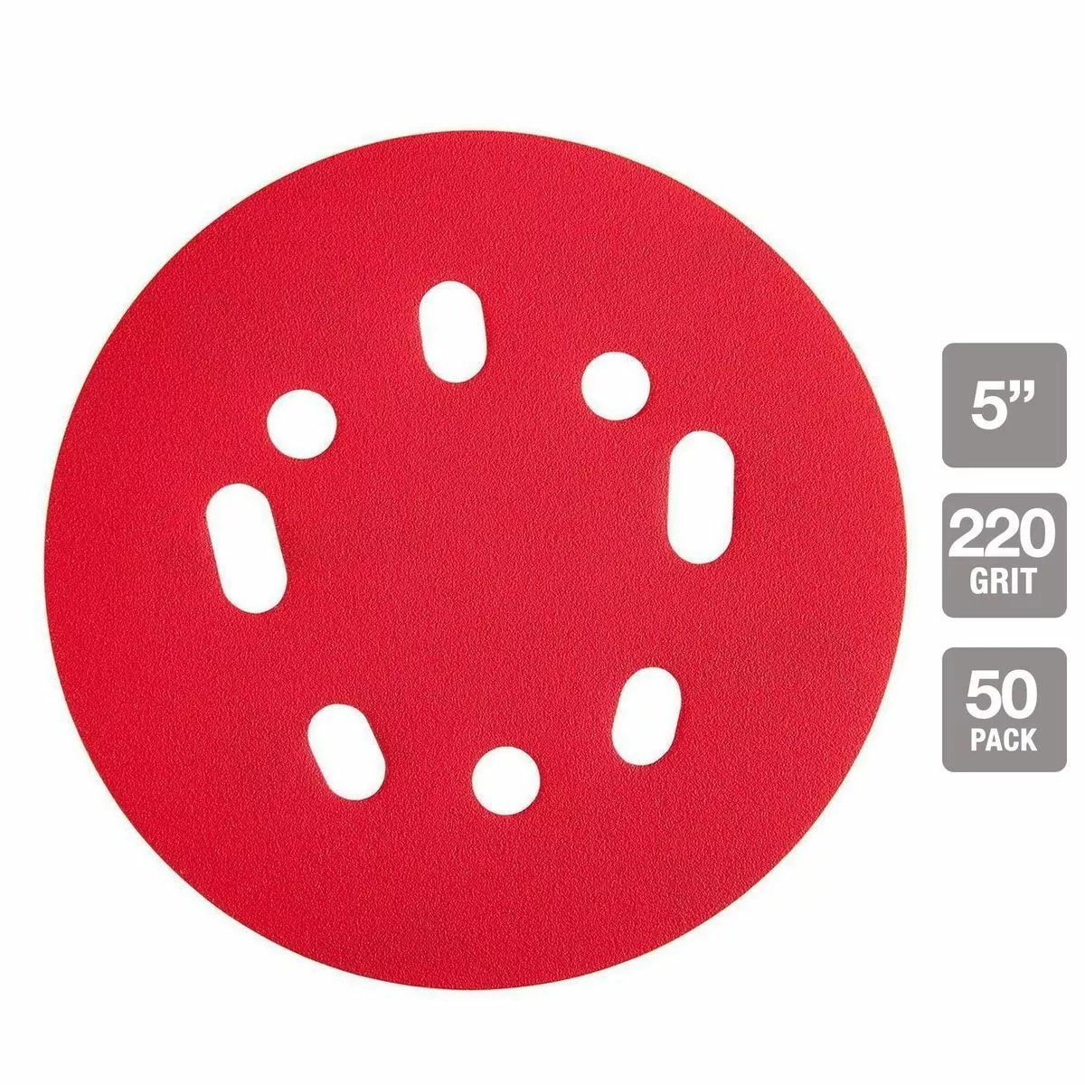 BAUER 5 in. 220 Grit Hook and Loop Universal Pattern Sanding Discs, 50 Pk. 2 BAUER 5 in. 220 Grit Hook and Loop Universal Pattern Sanding Discs, 50 Pk. - Image 2