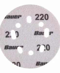 BAUER 5 in. 220 Grit Hook and Loop Universal Pattern Sanding Discs, 50 Pk. 5 BAUER 5 in. 220 Grit Hook and Loop Universal Pattern Sanding Discs, 50 Pk. -Electrical Tools Shop 57462 W4